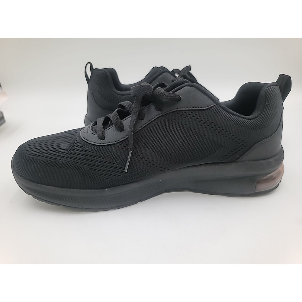 11 SKECHERS Lightweight Mesh Lace Up Black Gray Low Top Sneakers Walking Running - Picture 5 of 9
